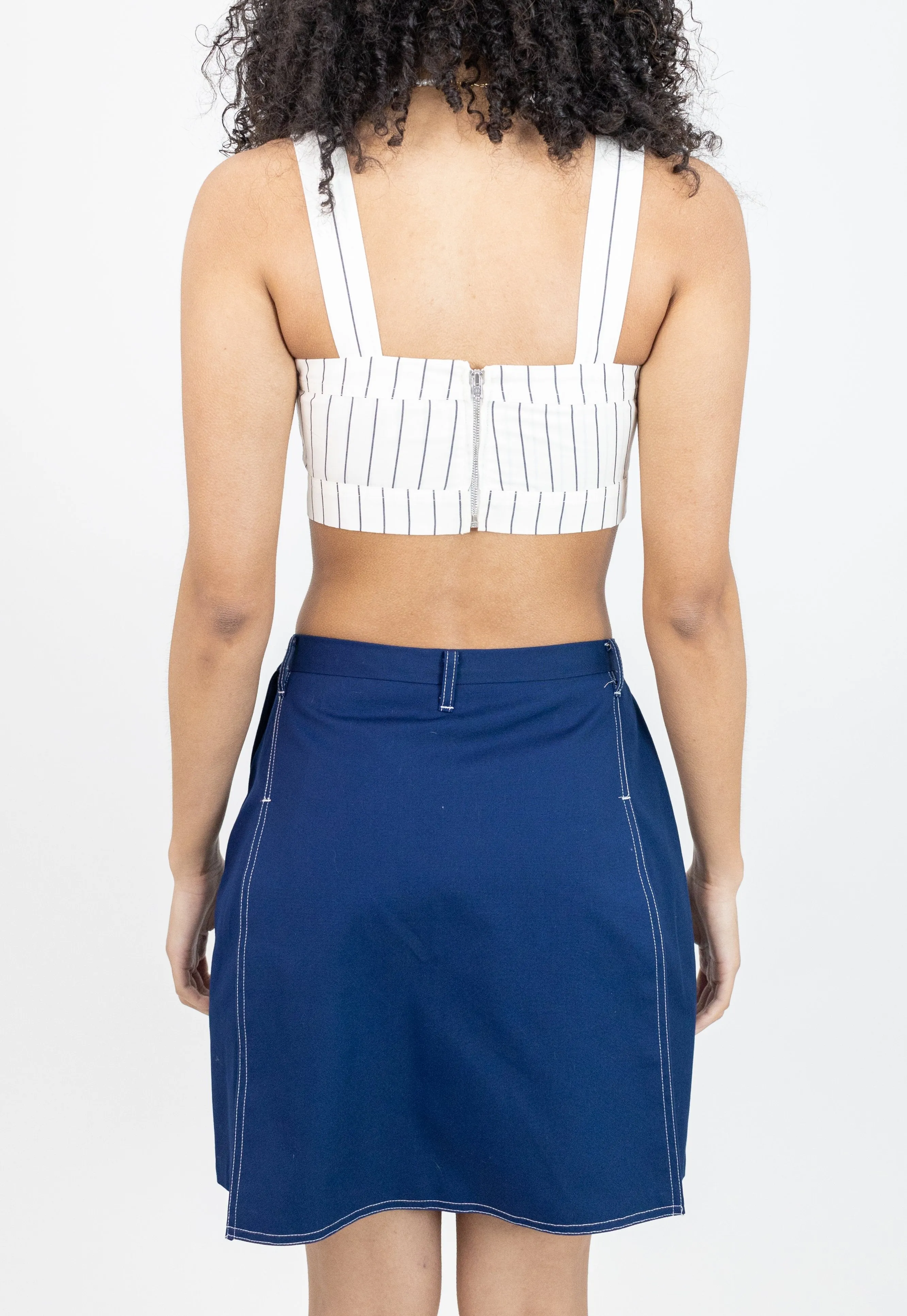 1970s Small Navy Blue Tennis Skort