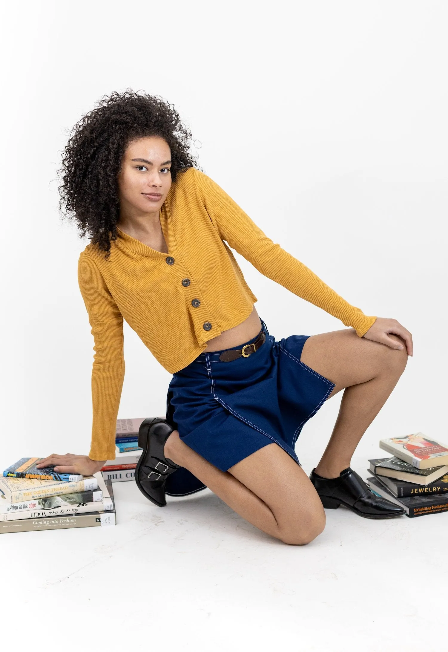 1970s Small Navy Blue Tennis Skort