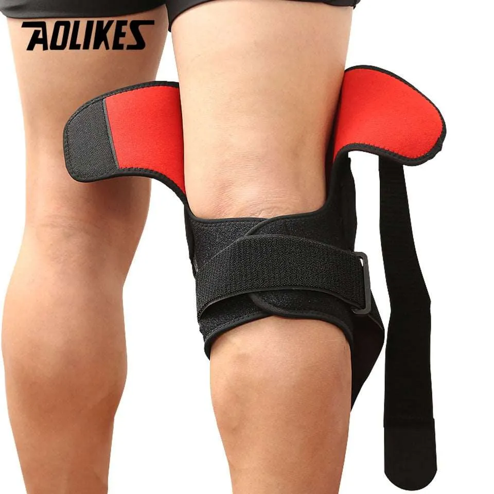1PC Hiking Cycling Knee Support Protector With Removeble Aluminum Plate 4 Straps For Mountaineering Knee Joint Brace