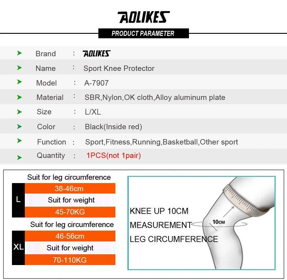 1PC Hiking Cycling Knee Support Protector With Removeble Aluminum Plate 4 Straps For Mountaineering Knee Joint Brace