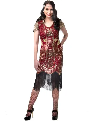 20s Red and Gold Womens Great Gatsby Costume