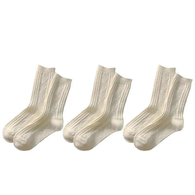 3 Pairs/Lot New Cashmere Wool Socks Women's Winter