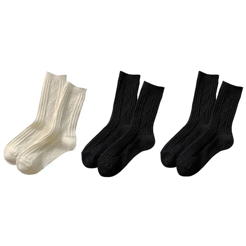 3 Pairs/Lot New Cashmere Wool Socks Women's Winter