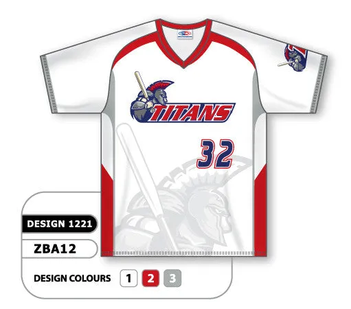 Athletic Knit Custom Sublimated V-Neck Baseball Jersey Design 1221