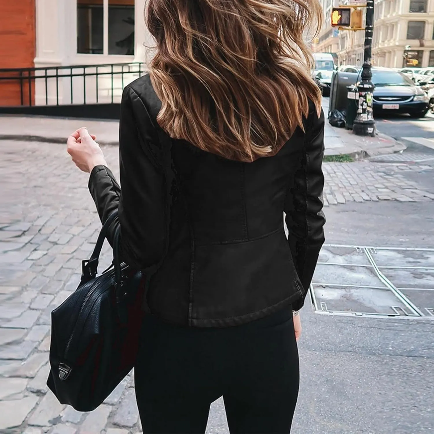 ChicCrate Womens Fashion Faux Leather Jackets Suede 2025 Outfits Winter Clothes Open Front Cropped Coat Outwear