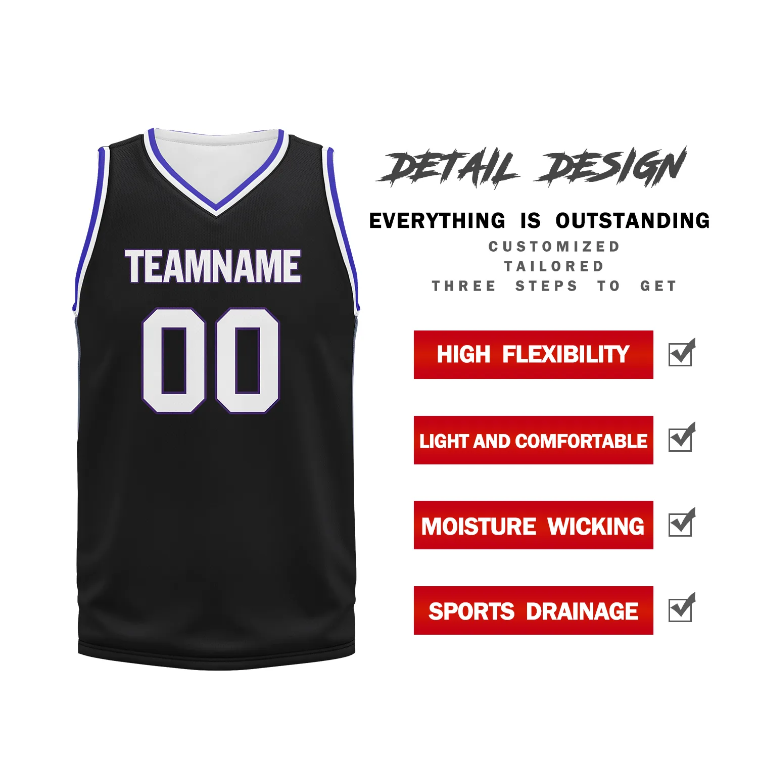 Custom Black Classic Style Sports Uniform Basketball Jersey BBJ01-bd0a70cf