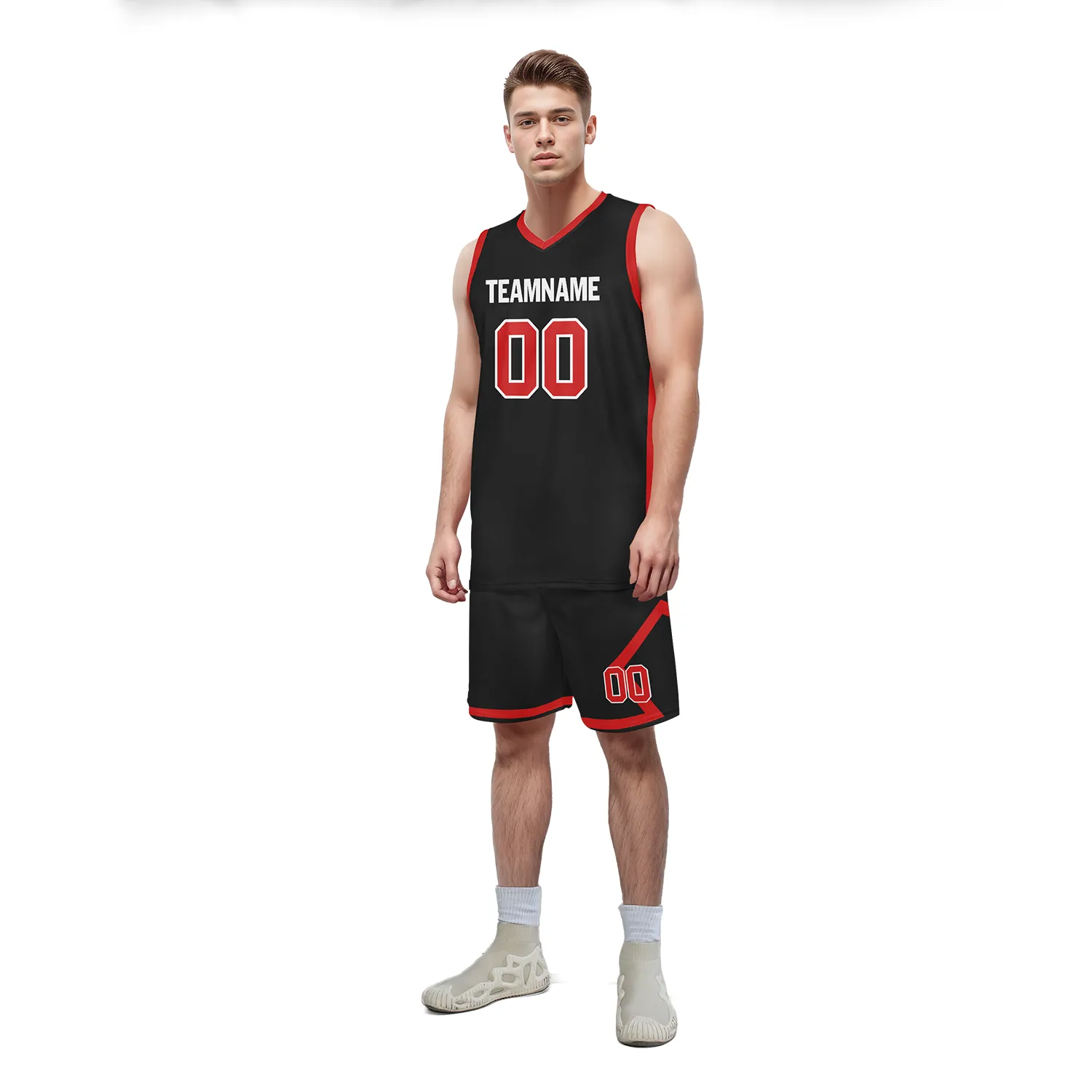Custom Black Red Classic Style Sports Uniform Basketball Jersey BBJ01-bd0a700f