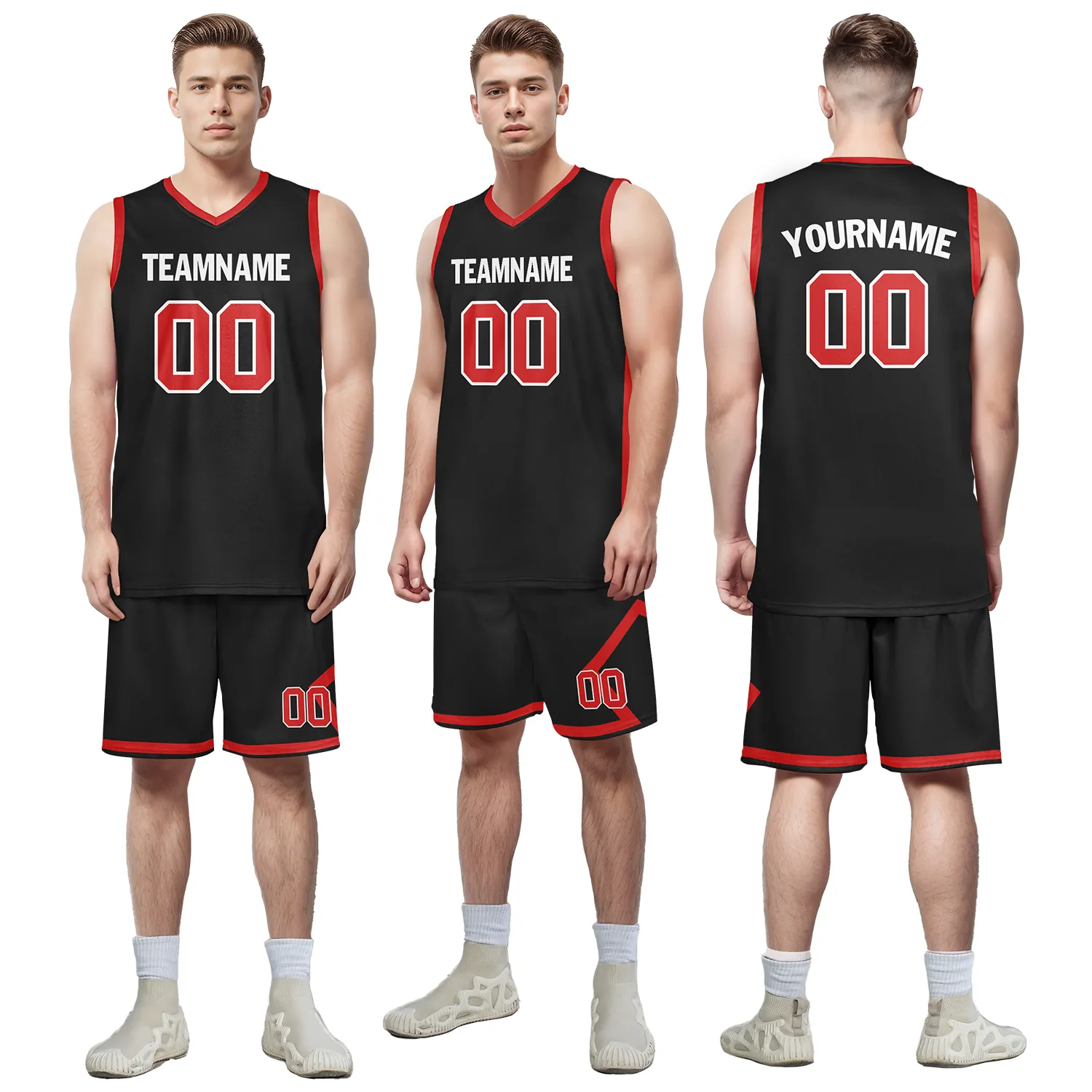 Custom Black Red Classic Style Sports Uniform Basketball Jersey BBJ01-bd0a700f