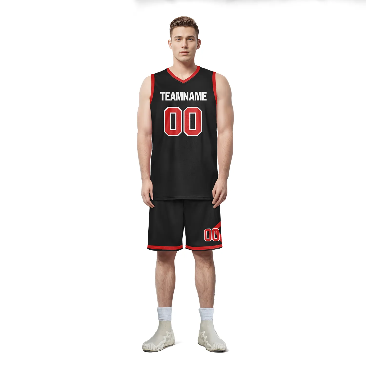 Custom Black Red Classic Style Sports Uniform Basketball Jersey BBJ01-bd0a700f