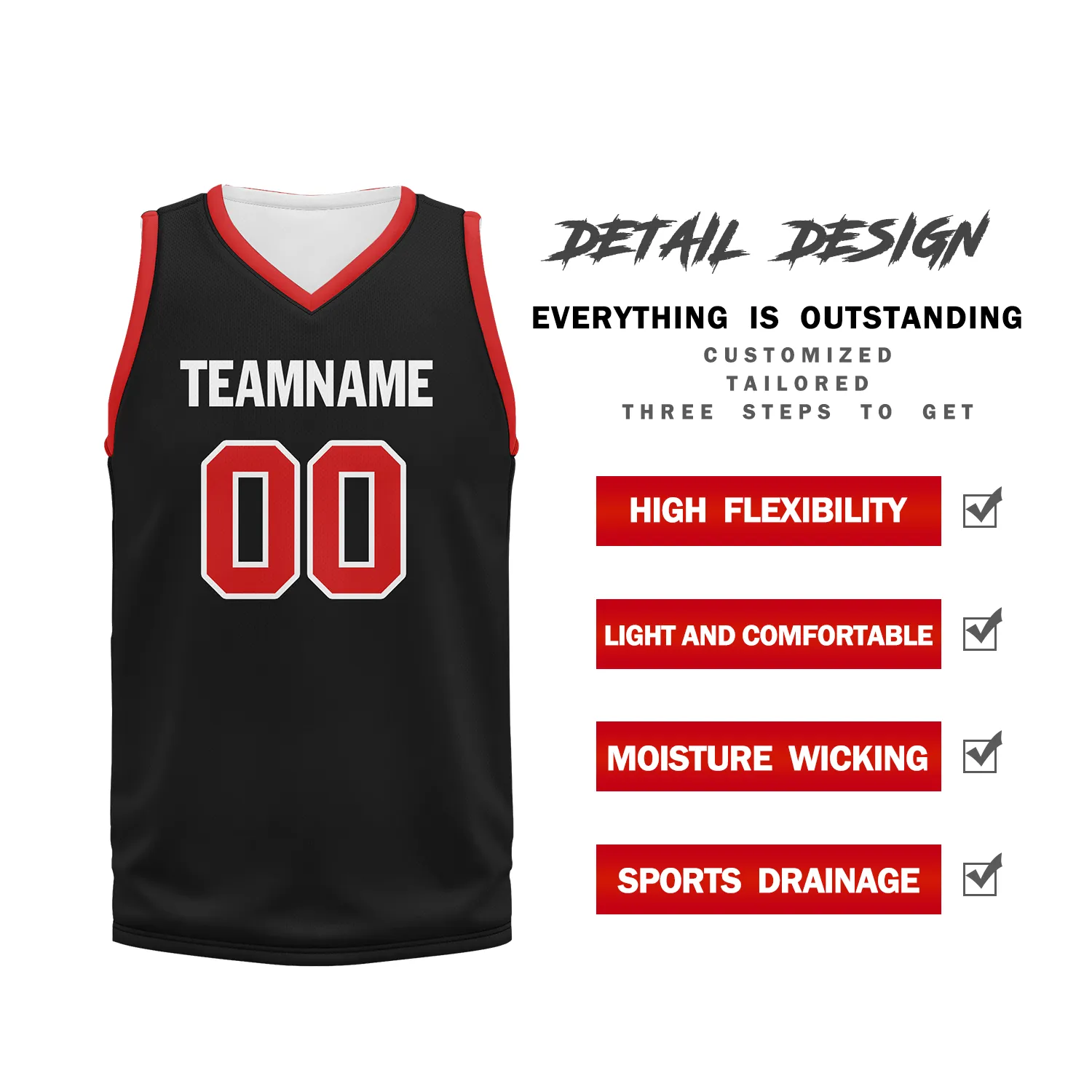 Custom Black Red Classic Style Sports Uniform Basketball Jersey BBJ01-bd0a700f