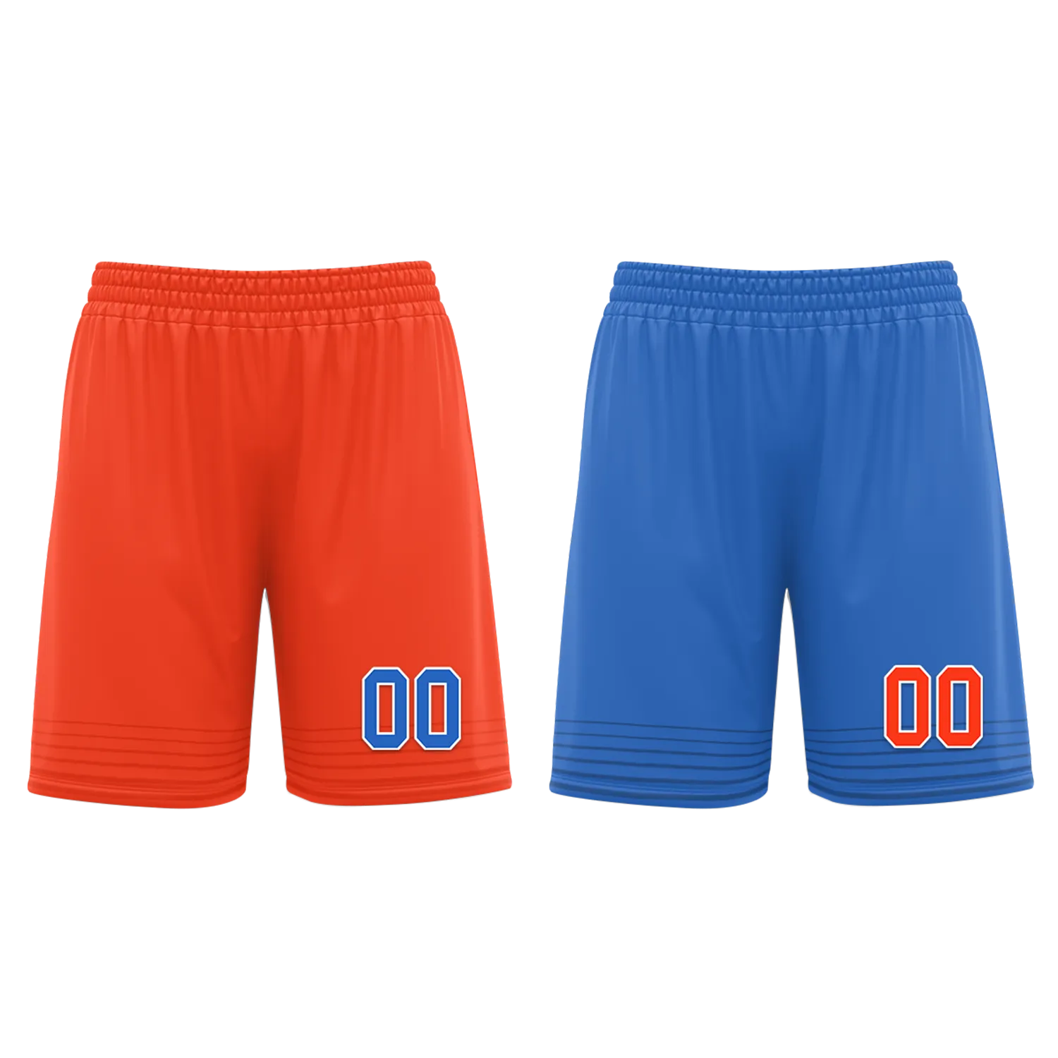 Custom Orange Blue Classic Style Reversible Basketball Uniform Personalized BBJR-D017040