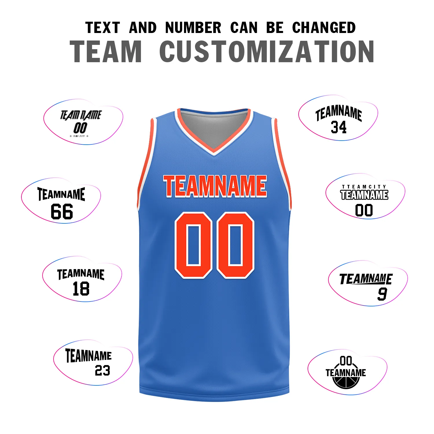 Custom Orange Blue Classic Style Reversible Basketball Uniform Personalized BBJR-D017040