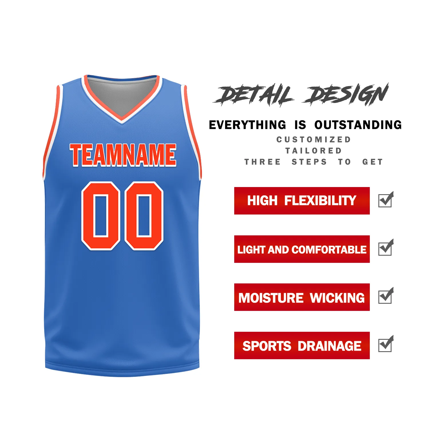 Custom Orange Blue Classic Style Reversible Basketball Uniform Personalized BBJR-D017040