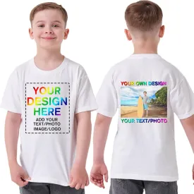 Custom Personalized Shirt for Kids Children Boys Girls - Personalized Kids Shirt with Text Photo Image - Front and Back Print