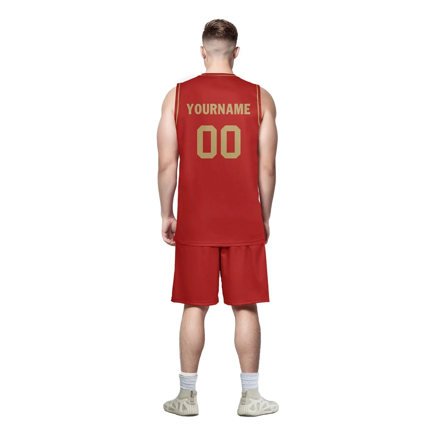 Custom Red Classic Style Sports Uniform Basketball Jersey BBJ01-D020105-21