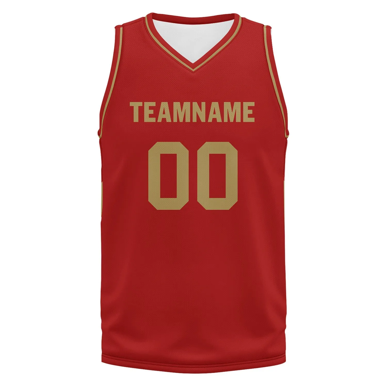 Custom Red Classic Style Sports Uniform Basketball Jersey BBJ01-D020105-21