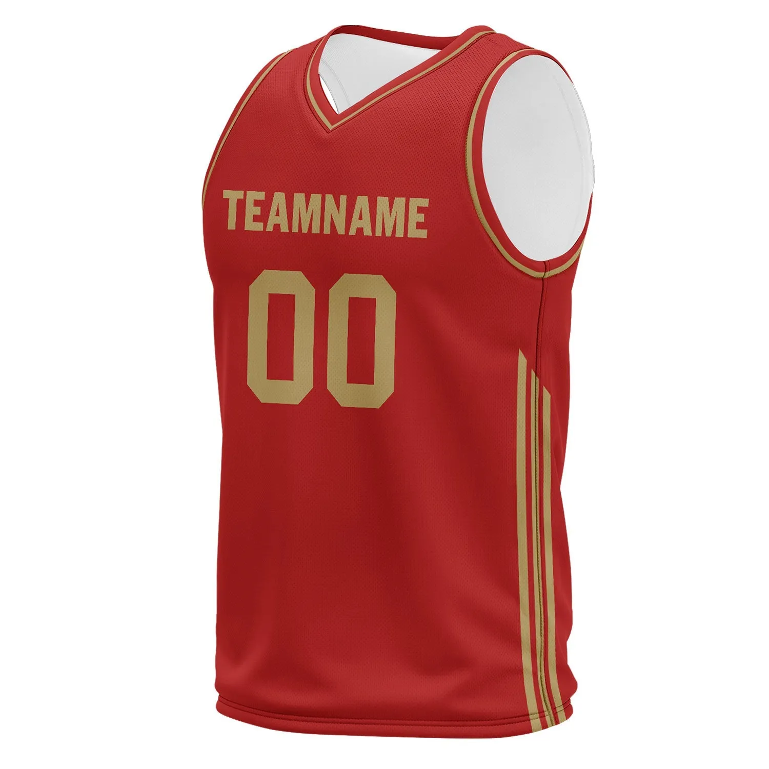 Custom Red Classic Style Sports Uniform Basketball Jersey BBJ01-D020105-21