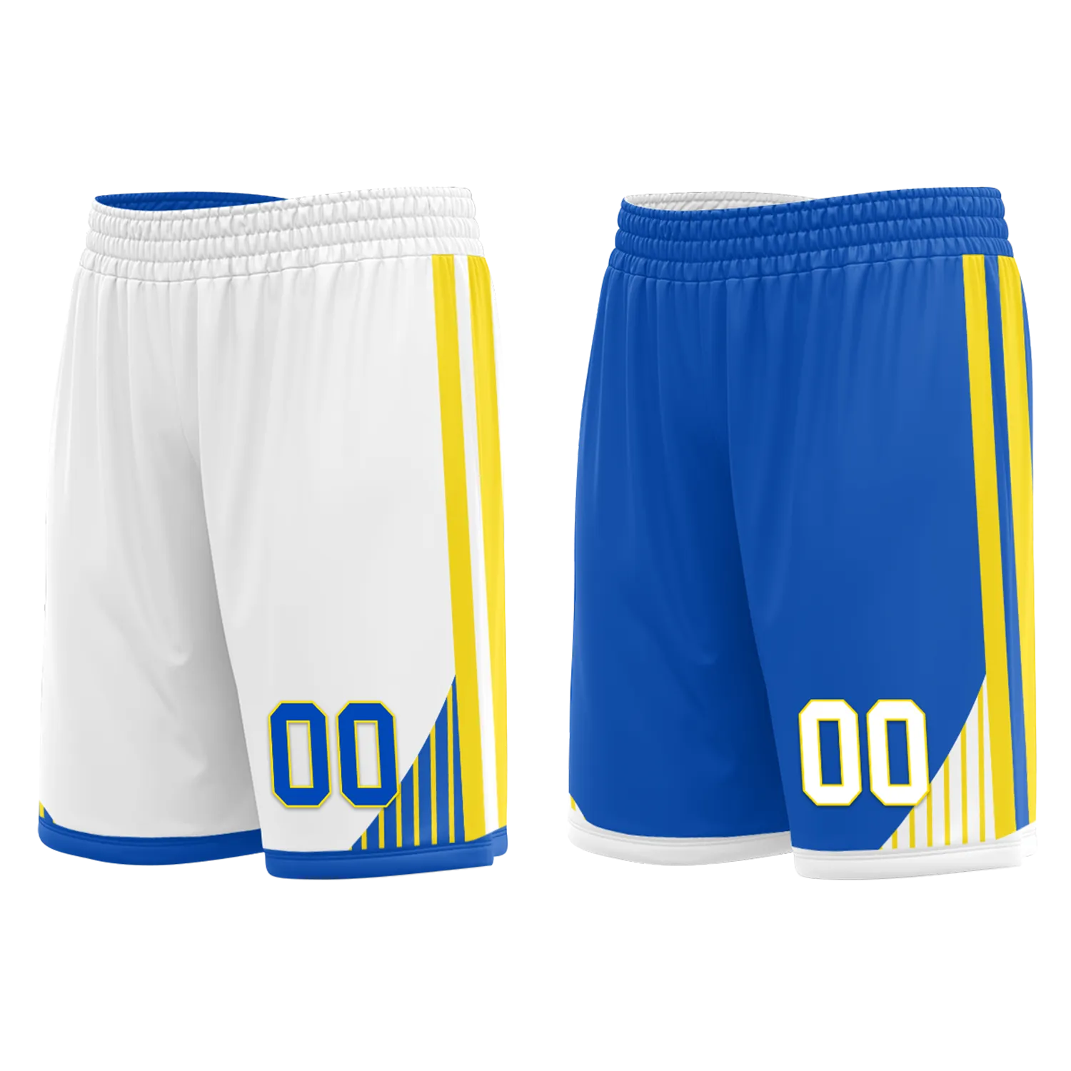 Custom White Blue Classic Style Reversible Basketball Uniform Personalized BBJR-D017004
