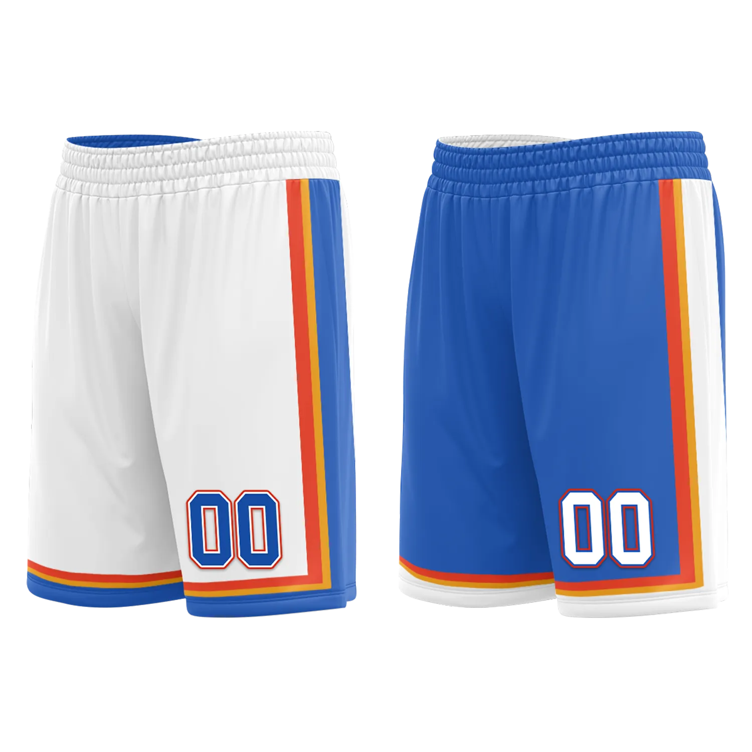 Custom White Blue Classic Style Reversible Basketball Uniform Personalized BBJR-D017039