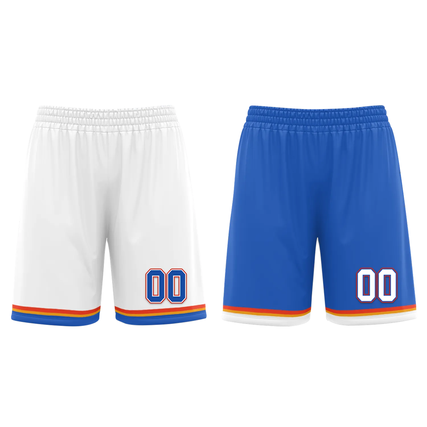 Custom White Blue Classic Style Reversible Basketball Uniform Personalized BBJR-D017039