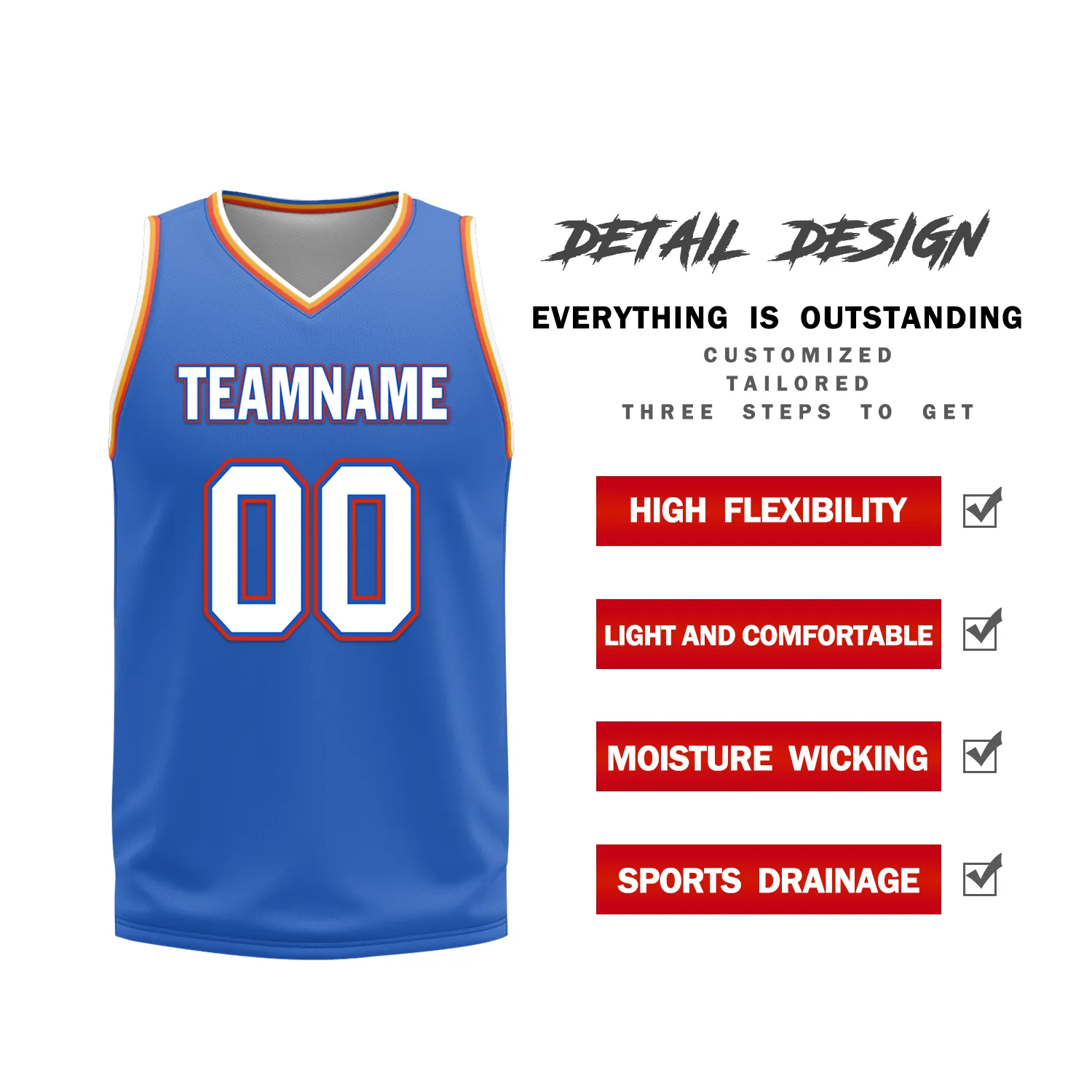 Custom White Blue Classic Style Reversible Basketball Uniform Personalized BBJR-D017039