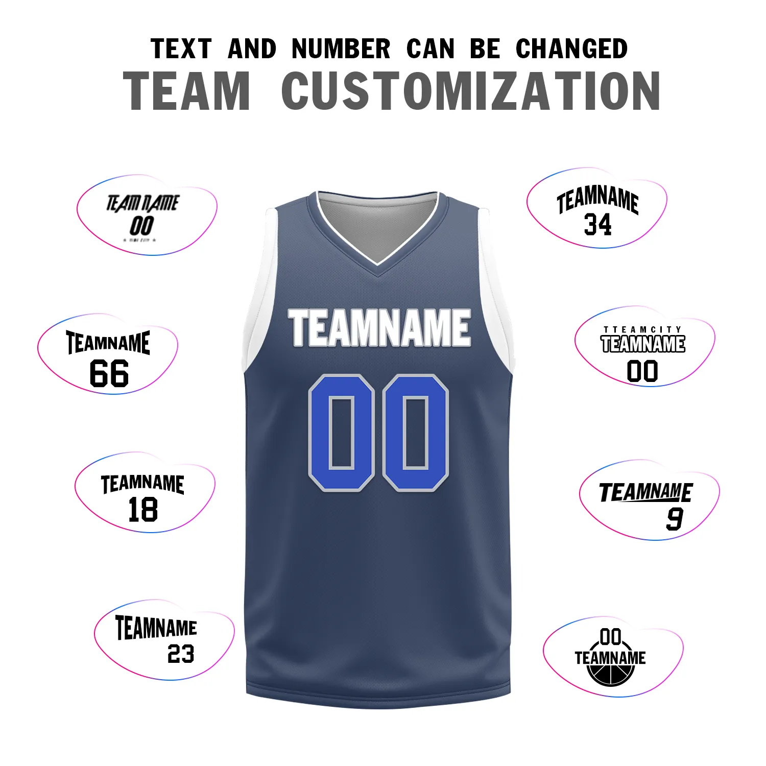Custom White Blue Classic Style Reversible Basketball Uniform Personalized BBJR-D017054