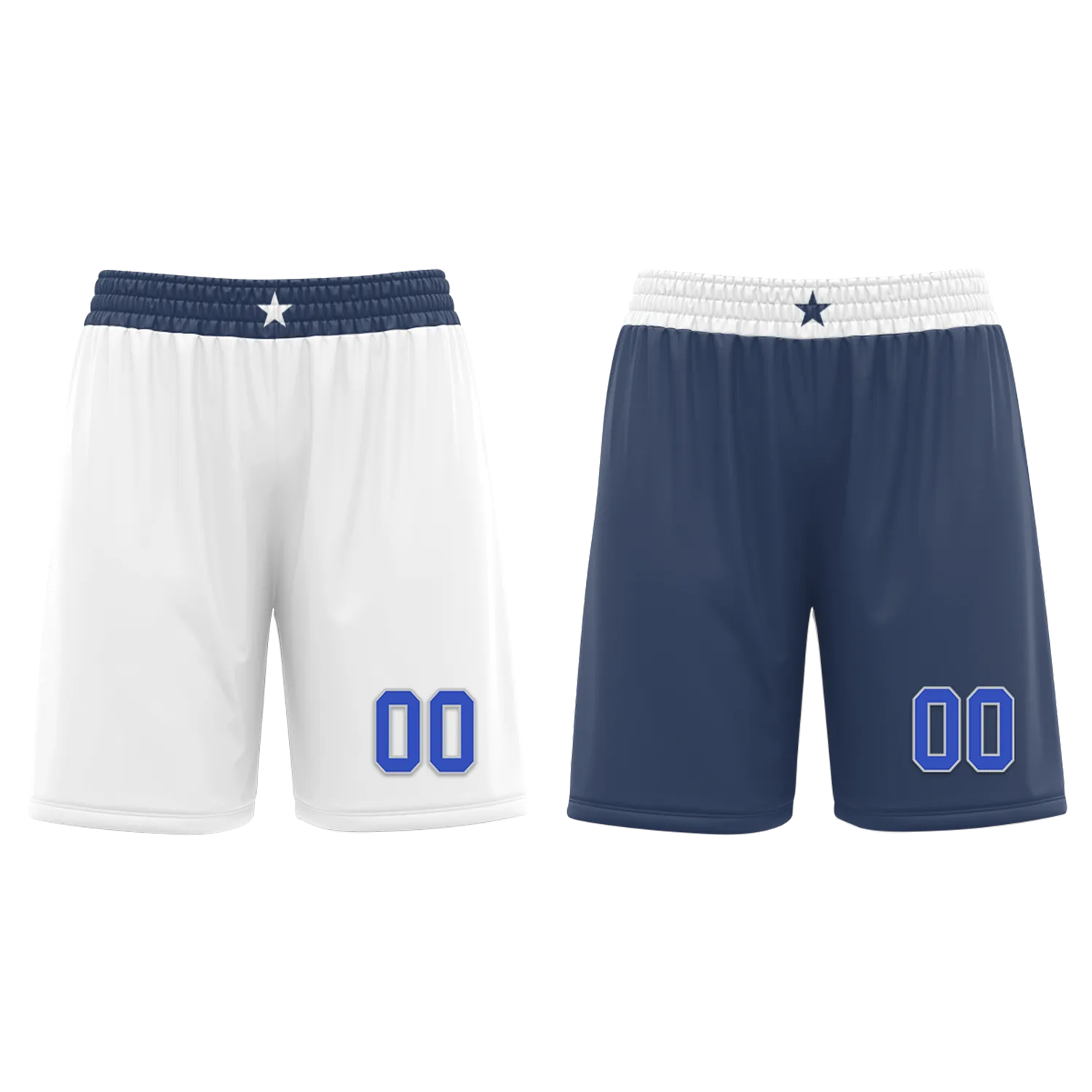 Custom White Blue Classic Style Reversible Basketball Uniform Personalized BBJR-D017054
