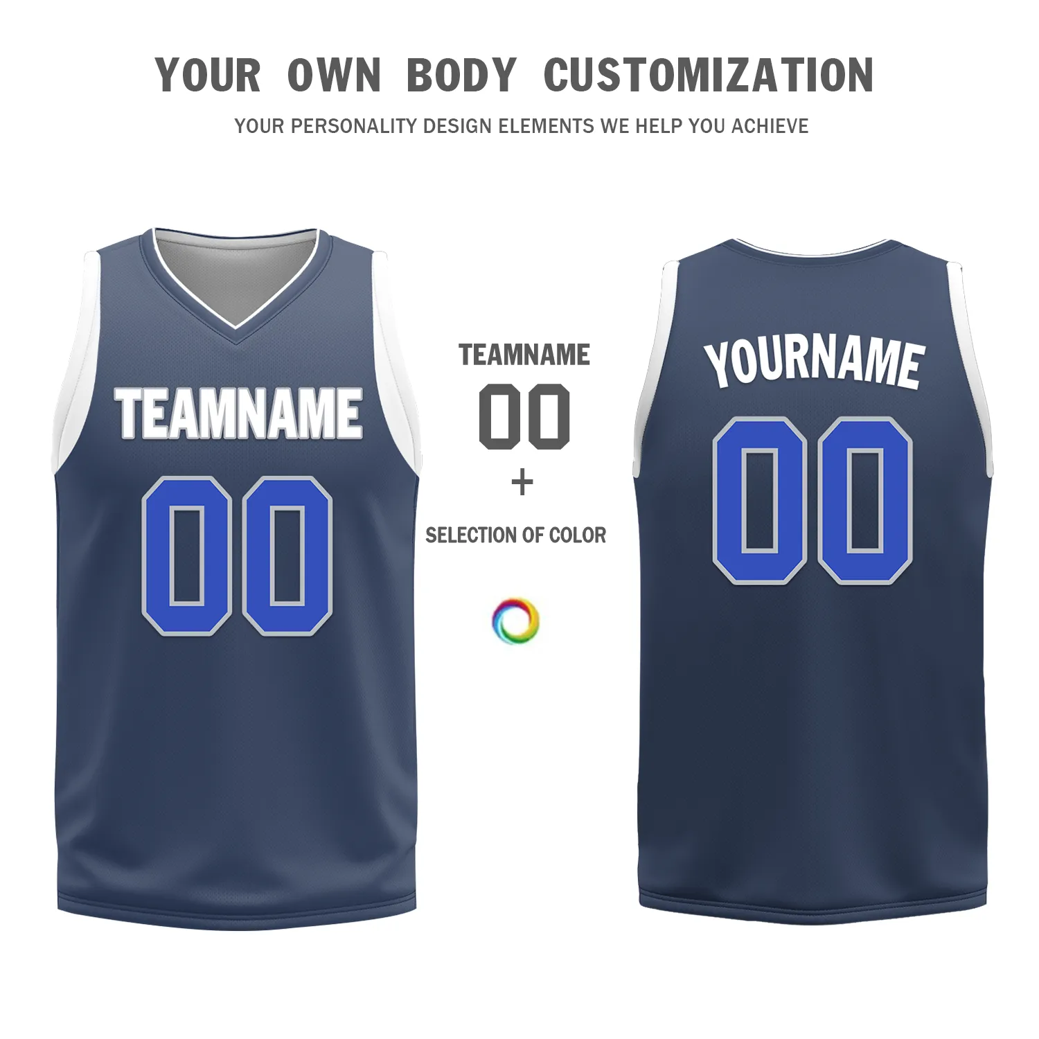 Custom White Blue Classic Style Reversible Basketball Uniform Personalized BBJR-D017054