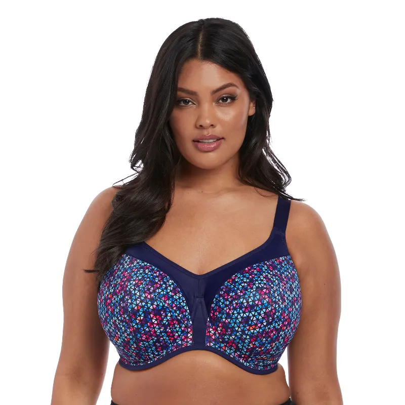 Energise Sports Bra Underwired Navy Geo Blue - Elomi
