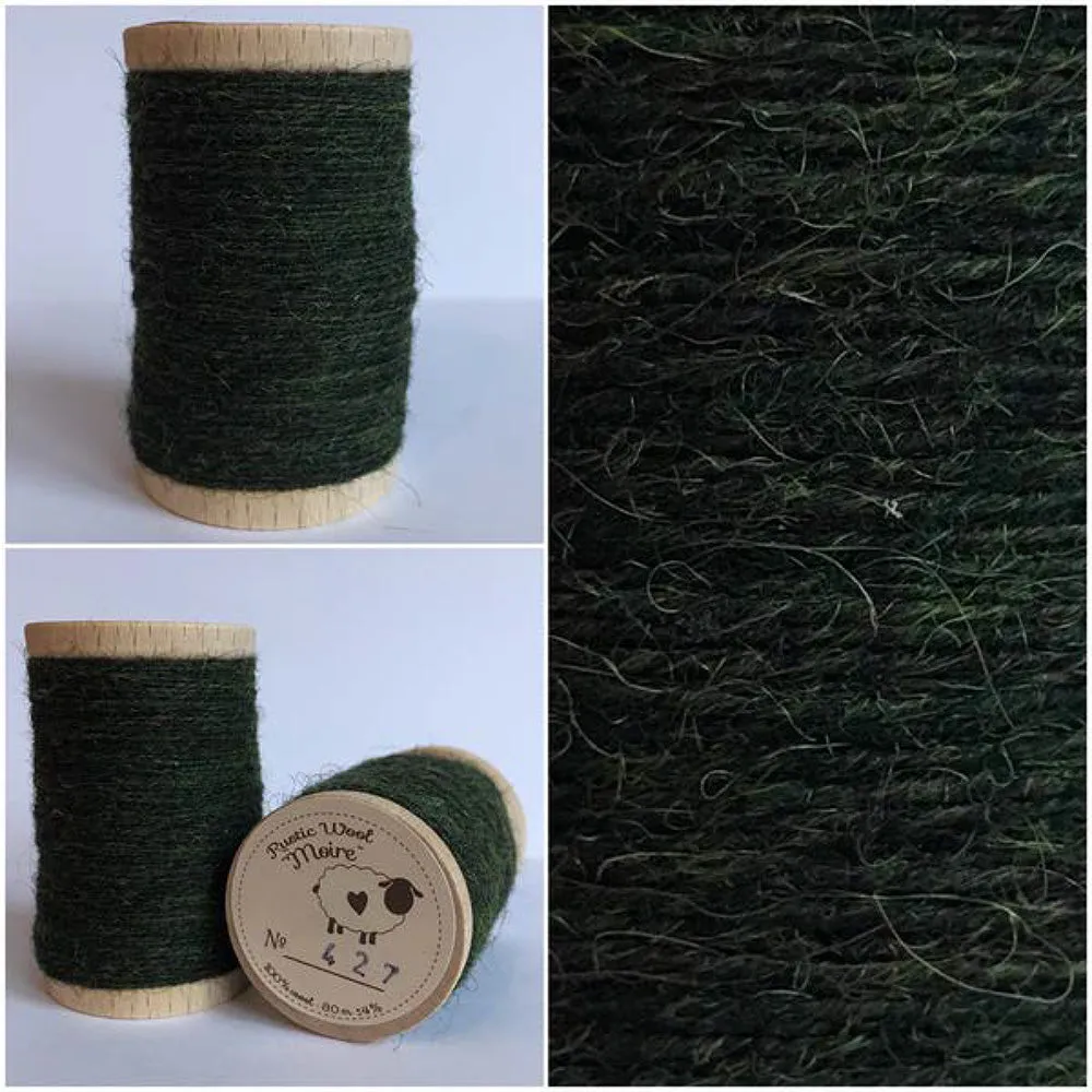 EVERGREEN SPARKLE Hand Dyed YARD Wool Fabric for Wool Applique and Rug Hooking