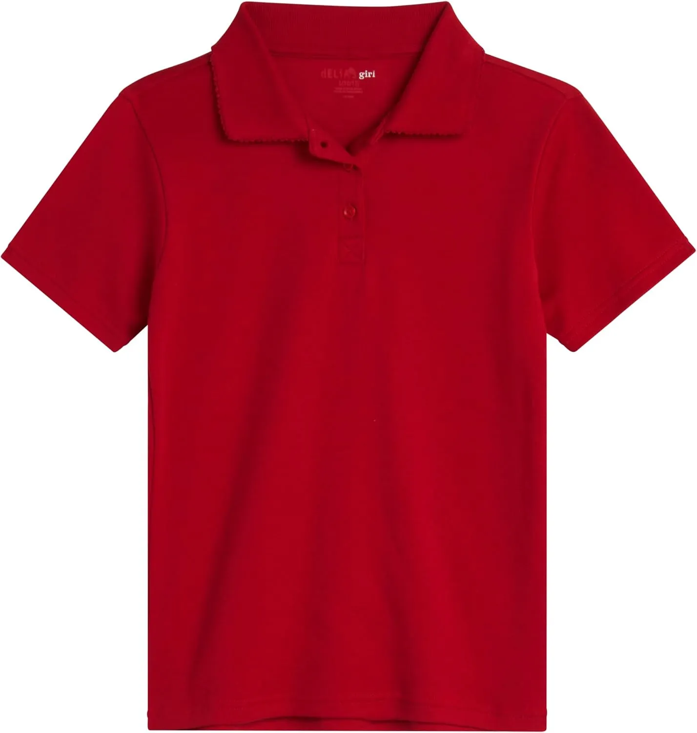 Girls' School Uniform Polo Shirt - 3 Pack Short Sleeve Picot Collar Polo - Interlock Soft Polo for Girls (4-16)