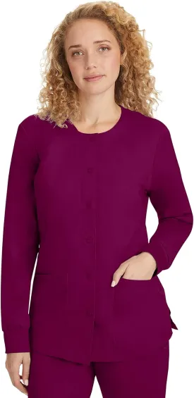 Healing Hands Women's Snap Front Scrub Jacket Daisy 2-Way Stretch Uniform 5063