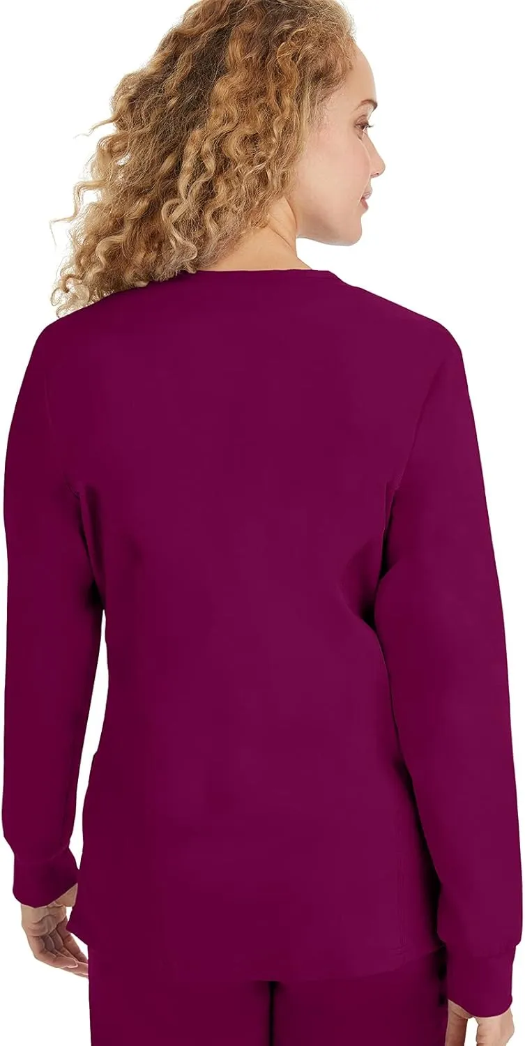 Healing Hands Women's Snap Front Scrub Jacket Daisy 2-Way Stretch Uniform 5063