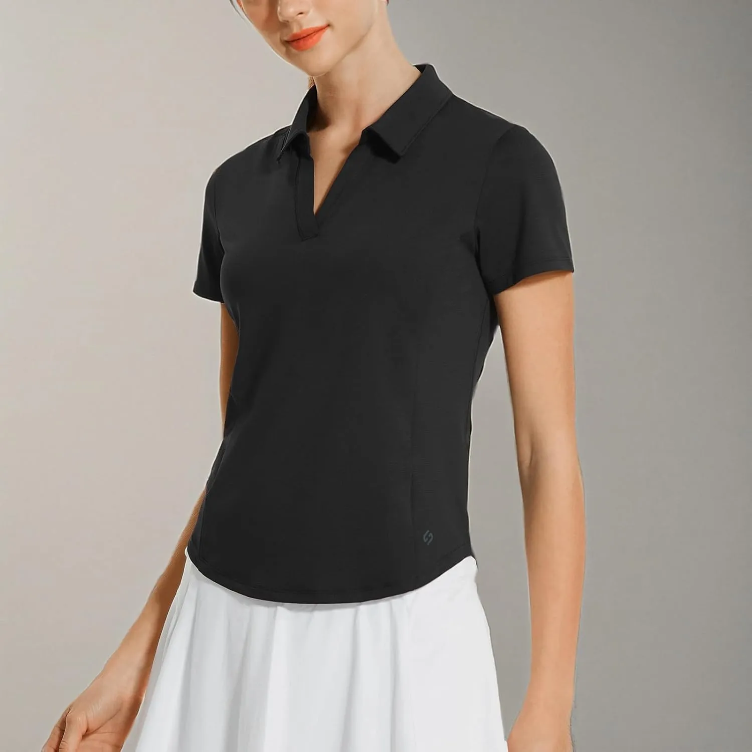 HODOSPORTS Women's Golf Polo Shirts Short Sleeve Collared V Neck Tennis Shirt Quick Dry Fit UPF 50  Golf Apparel Clothes