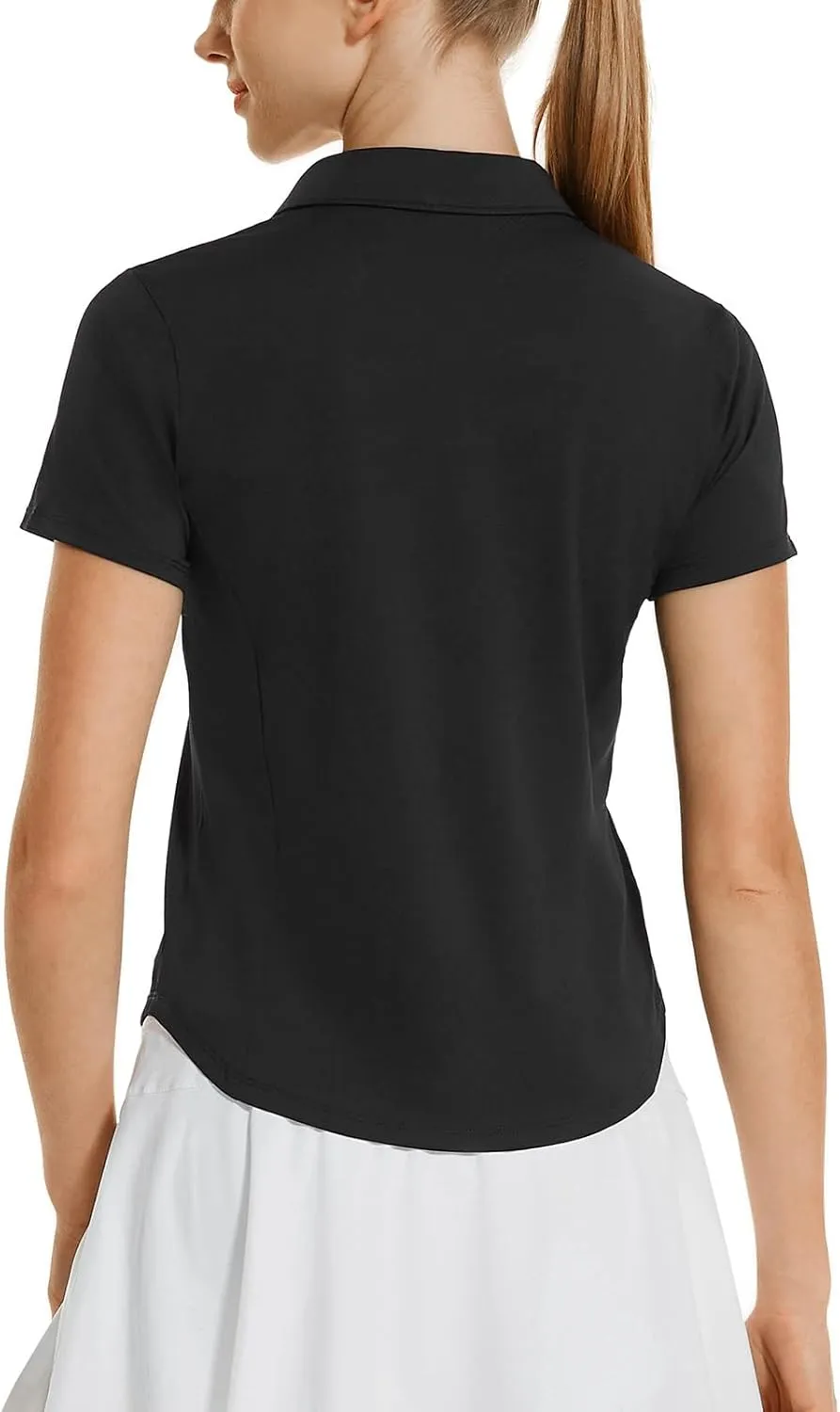 HODOSPORTS Women's Golf Polo Shirts Short Sleeve Collared V Neck Tennis Shirt Quick Dry Fit UPF 50  Golf Apparel Clothes