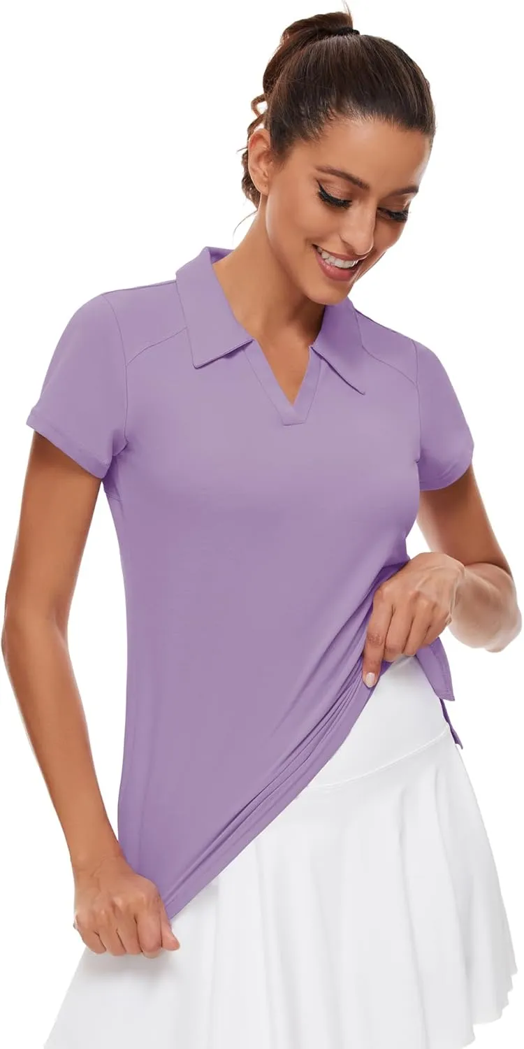 Ivicoer Womens Golf Shirt Polo Short Sleeve,Sleeveless,Long Sleeve Tennis Collared Top Athletic Clothes for Ladies