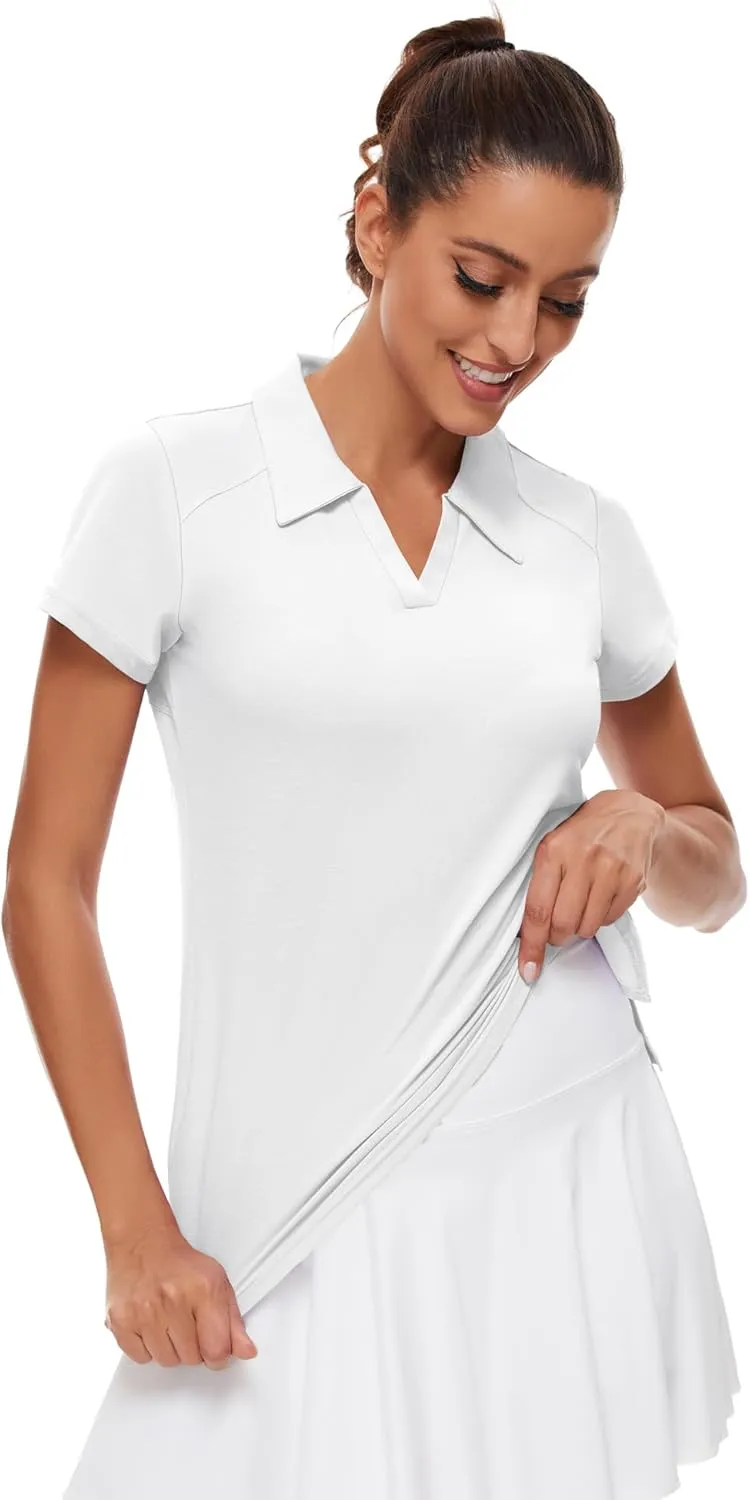 Ivicoer Womens Golf Shirt Polo Short Sleeve,Sleeveless,Long Sleeve Tennis Collared Top Athletic Clothes for Ladies