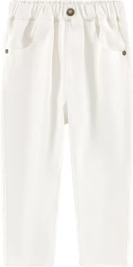 KISBINI Boys' Uniform Pants Elastic Waistband Pull On Pants for Kids