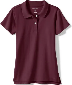 Lands' End School Uniform Girls Short Sleeve Feminine Fit Interlock Polo Shirt