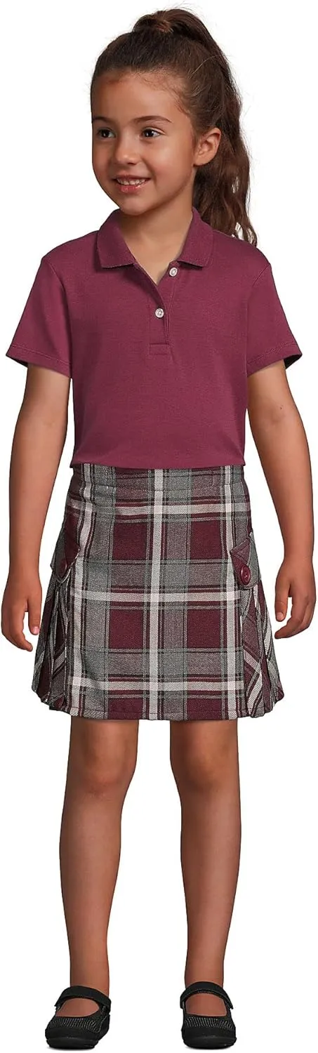 Lands' End School Uniform Girls Short Sleeve Feminine Fit Interlock Polo Shirt