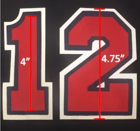 Loose Uniform Numbers Style #2, Red/Navy/White