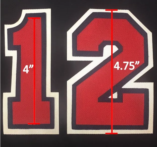 Loose Uniform Numbers Style #2, Red/Navy/White