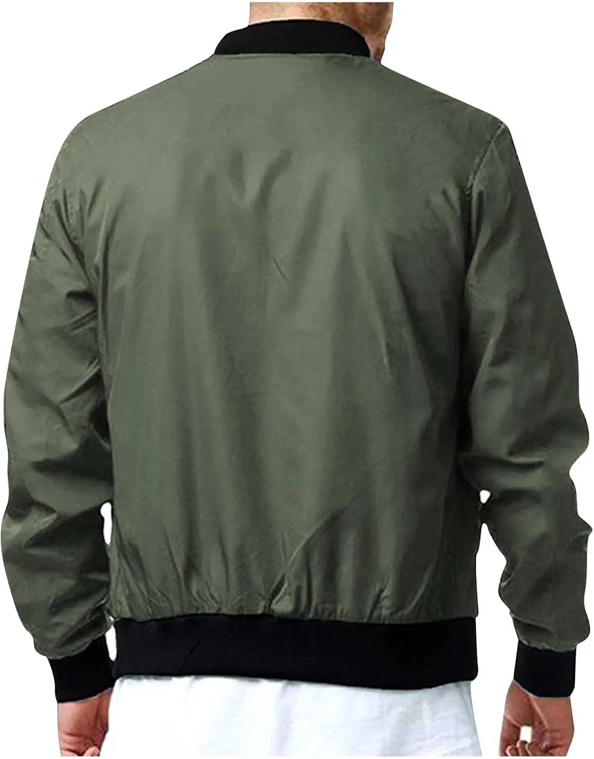 Mens Bomber Jacket Lightweight Zip Up Workout Varsity Jacket Casual Spring Fall Windbreaker Light Jacket