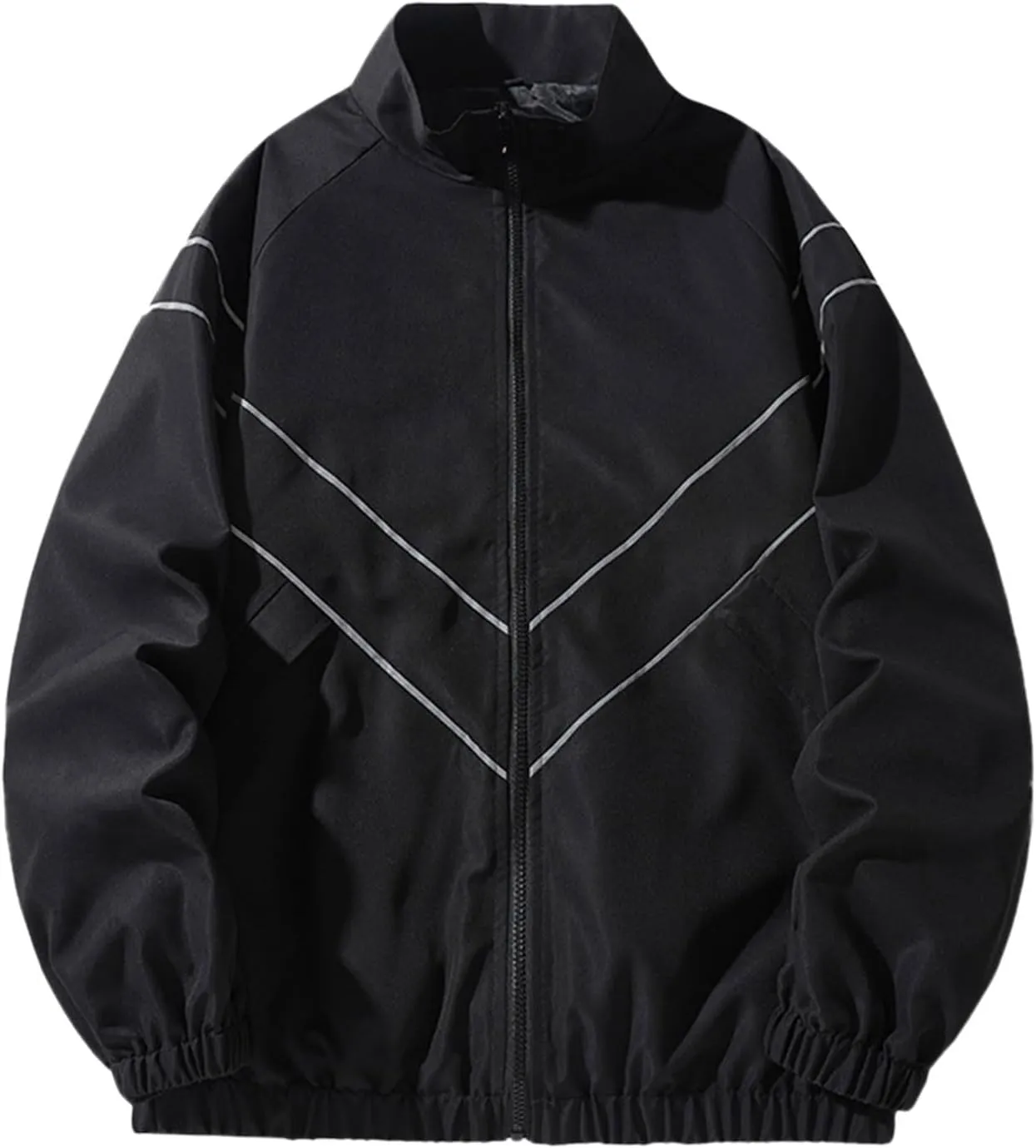 Mens Flannel Lined Denim Jacket Mens Casual Zip Up Jacket Lightweight Color Block Stitching Coats Hoodless Windproof Breathable Bomber Jacket
