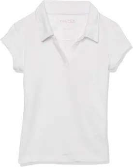 Nautica Girls' School Uniform Short Sleeve Performance Polo