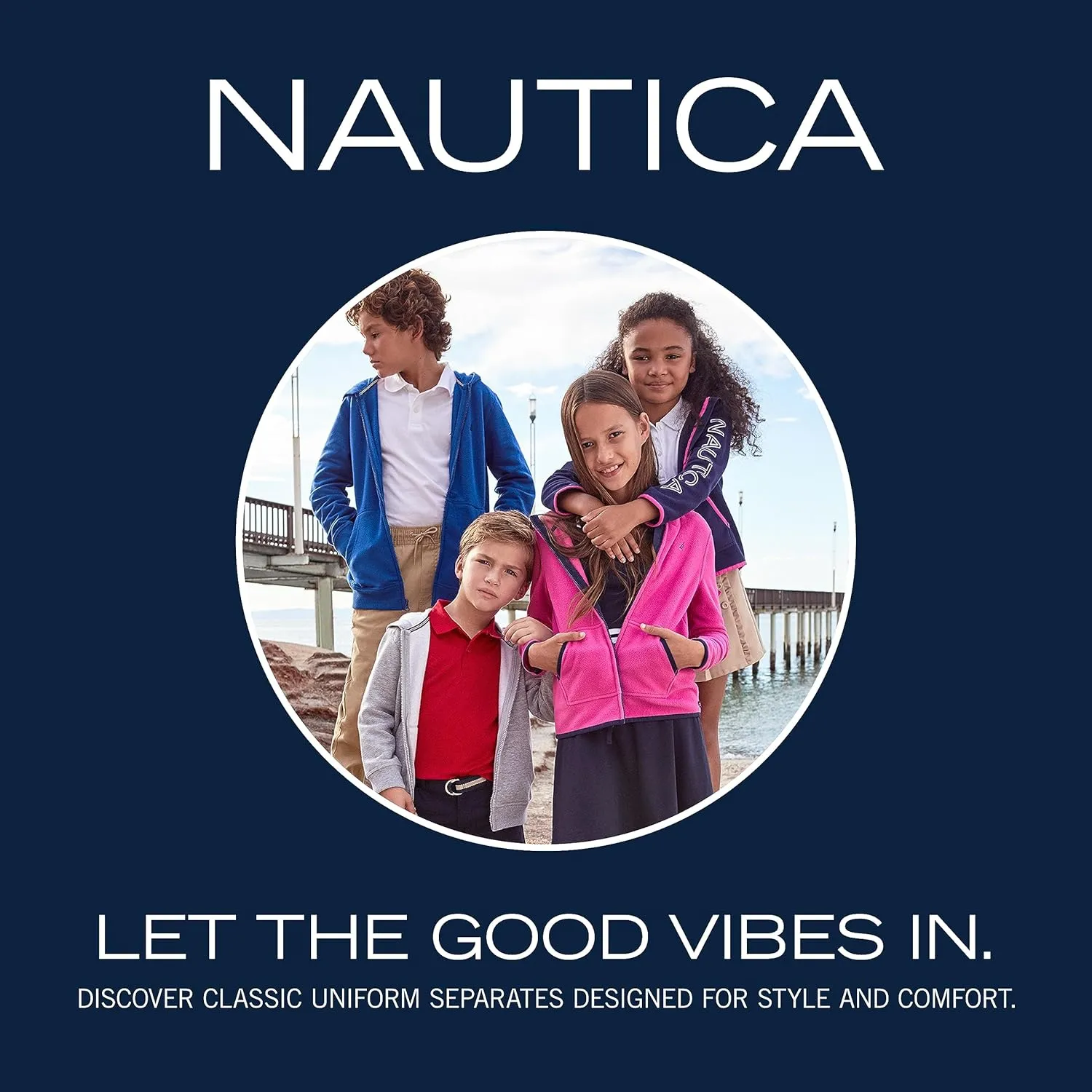 Nautica Girls' School Uniform Short Sleeve Polo Dress