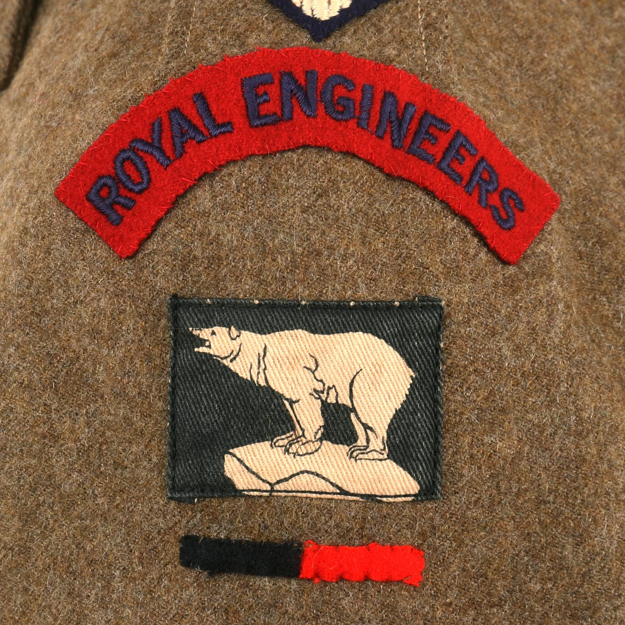 Original British WWII 49th West Riding Division Royal Engineers Captain’s Battledress Uniform with Ribbon Bar