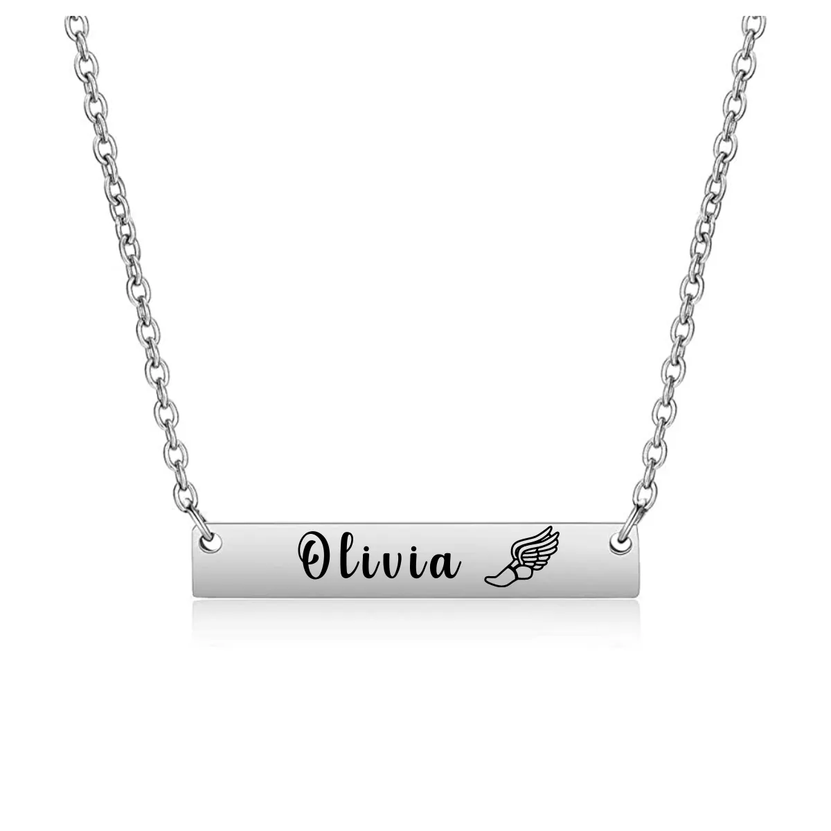 Personalized Running Track and Field Bar Necklace