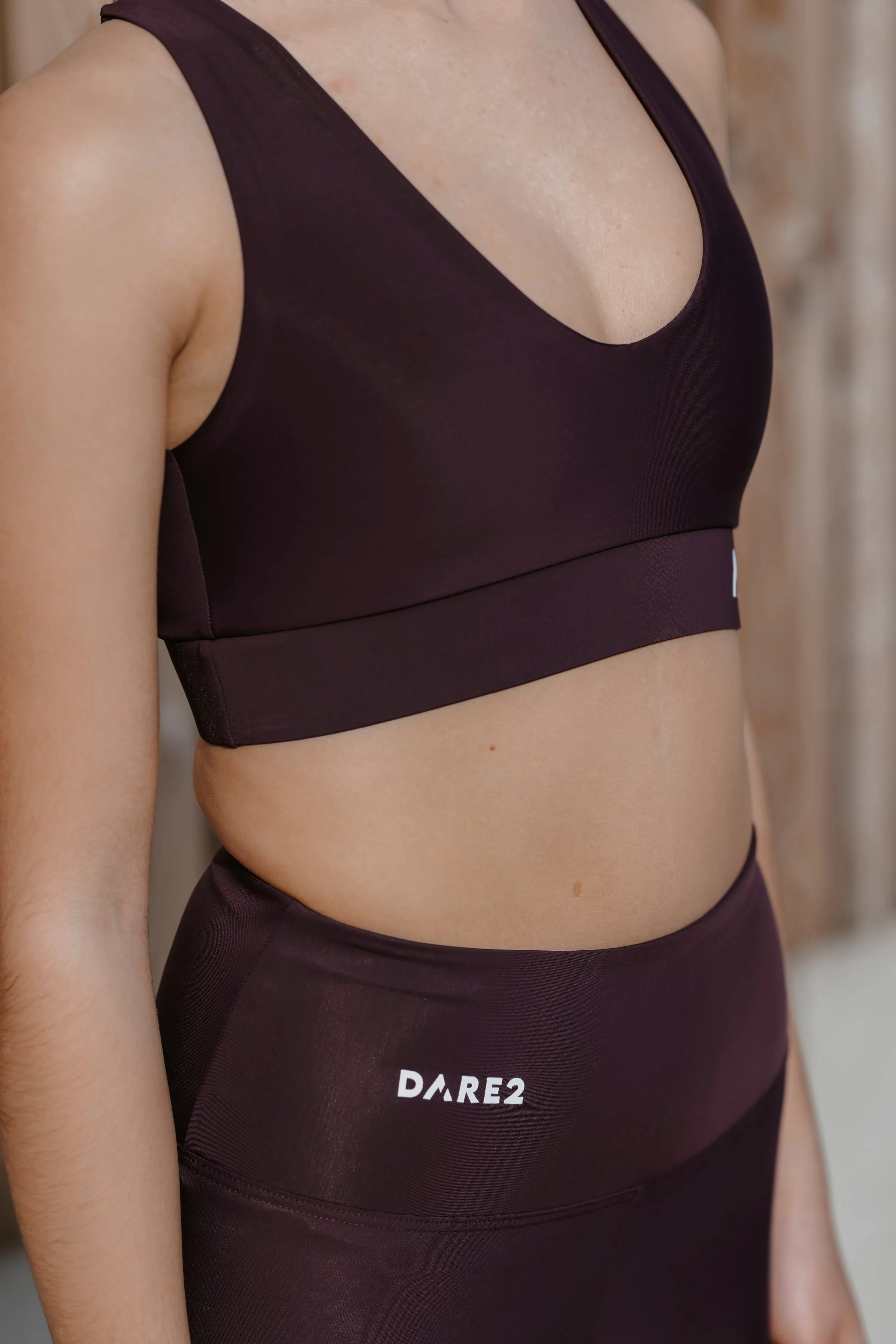 Plum Cross-Back Sports Bra
