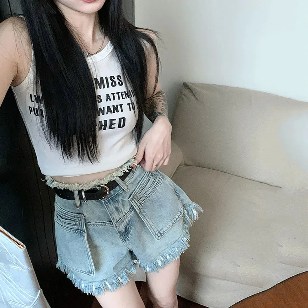 Summer Fashion Tassel Denim Shorts